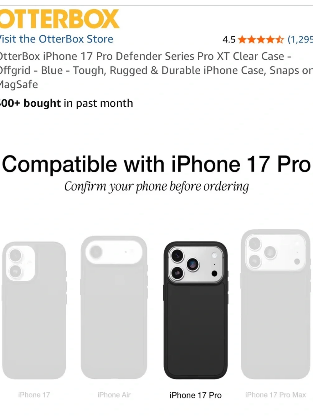 OtterBox Defender Series Pro XT iPhone 17 Pro Case - Offgrid Blue (MagSafe). NIB